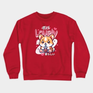 Corgi Boba Tea Crewneck Sweatshirt